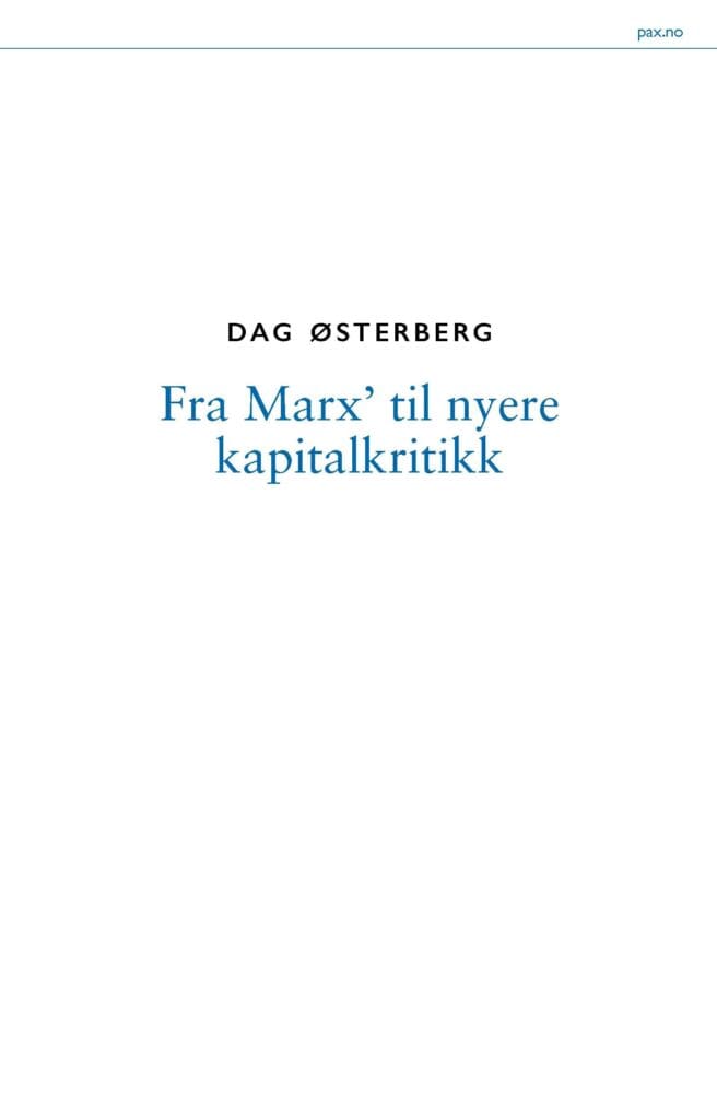 Fra Marx til nyere kapitalkritikk